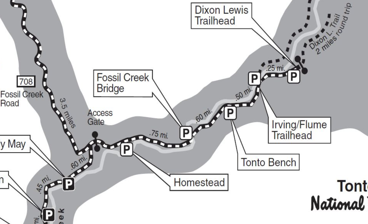 map of parking at fossil springs